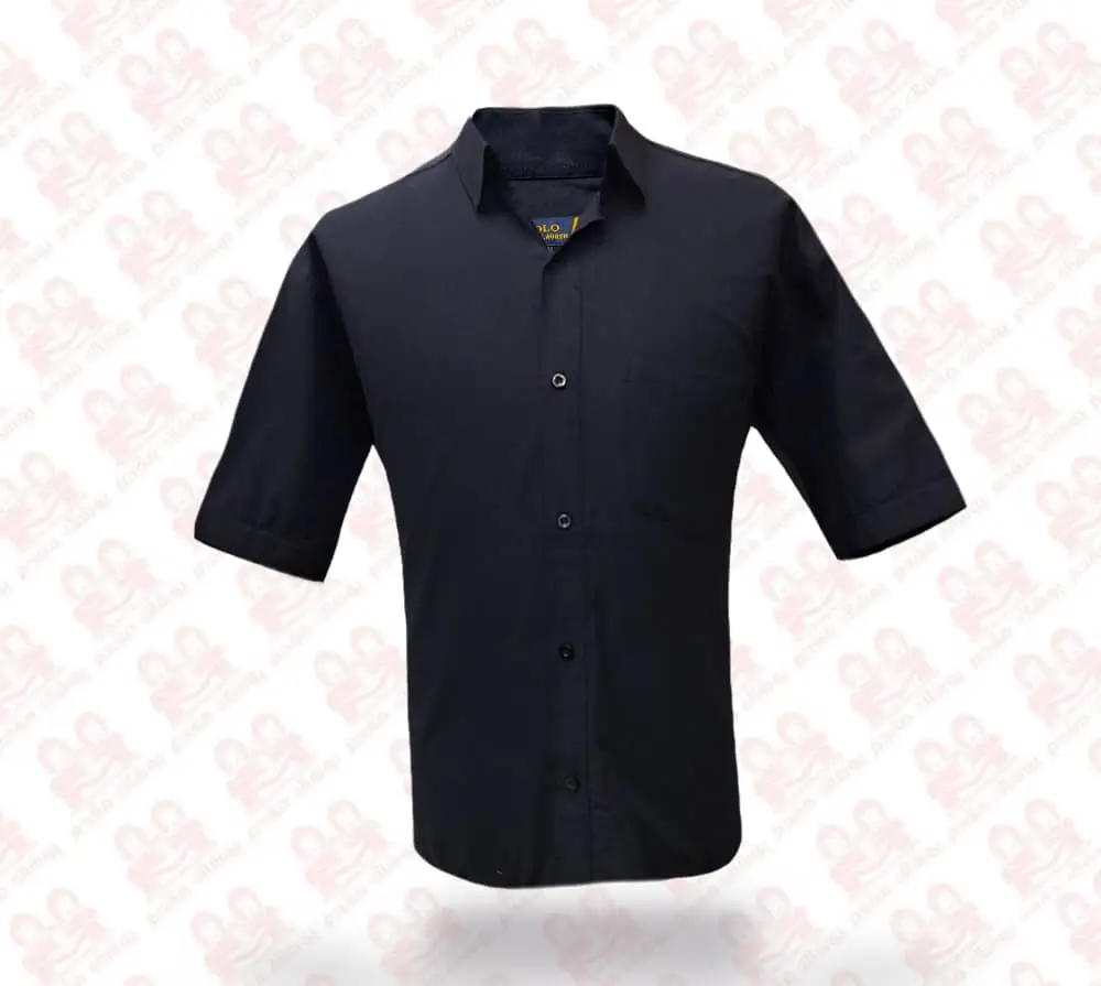 پیراهن آستین کوتاه کلاسیک سوپر مشکی کد 2200 سایز 4XL