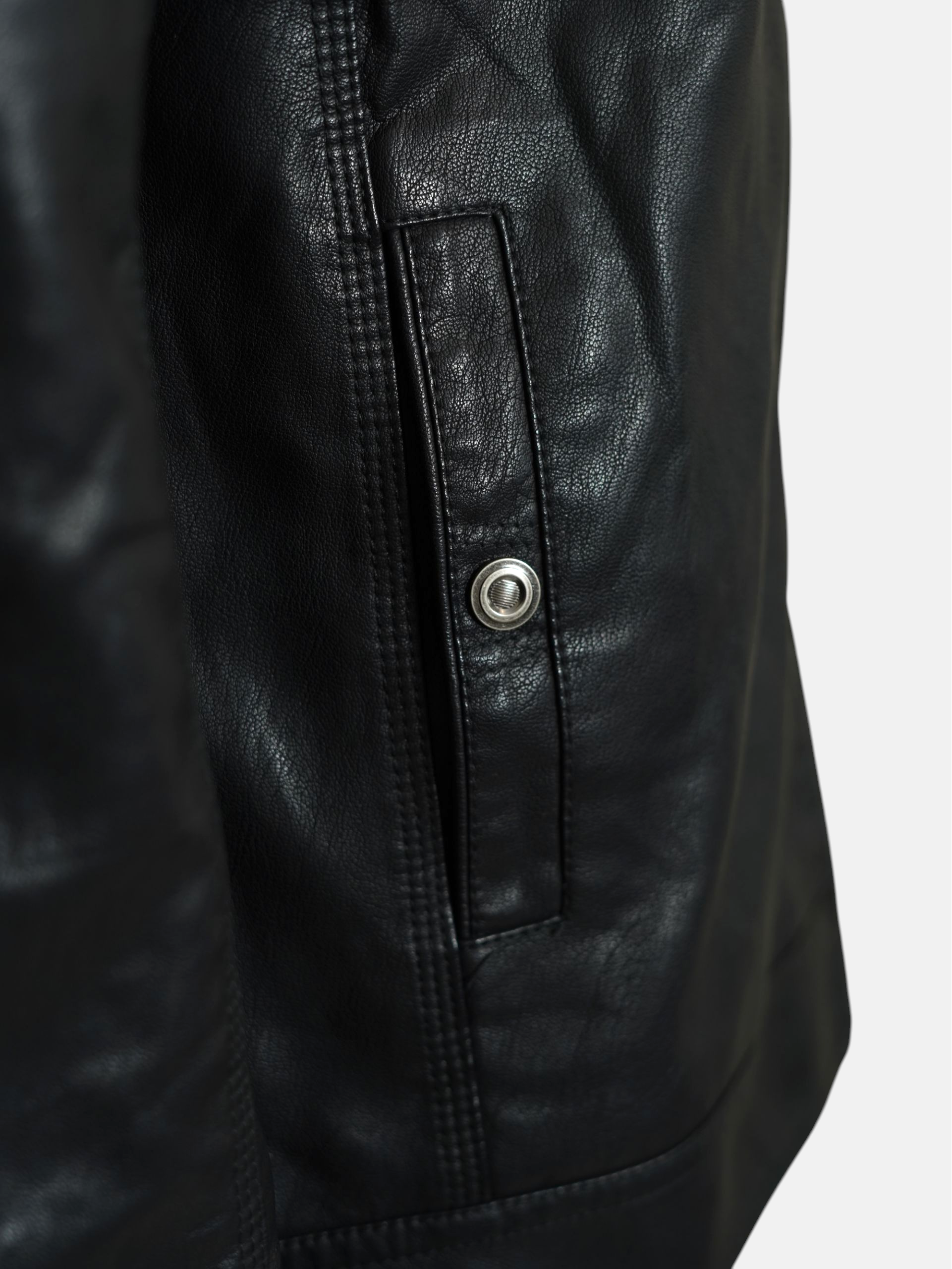 کت مردانه چرم مشکی CN2085 سایز7XL