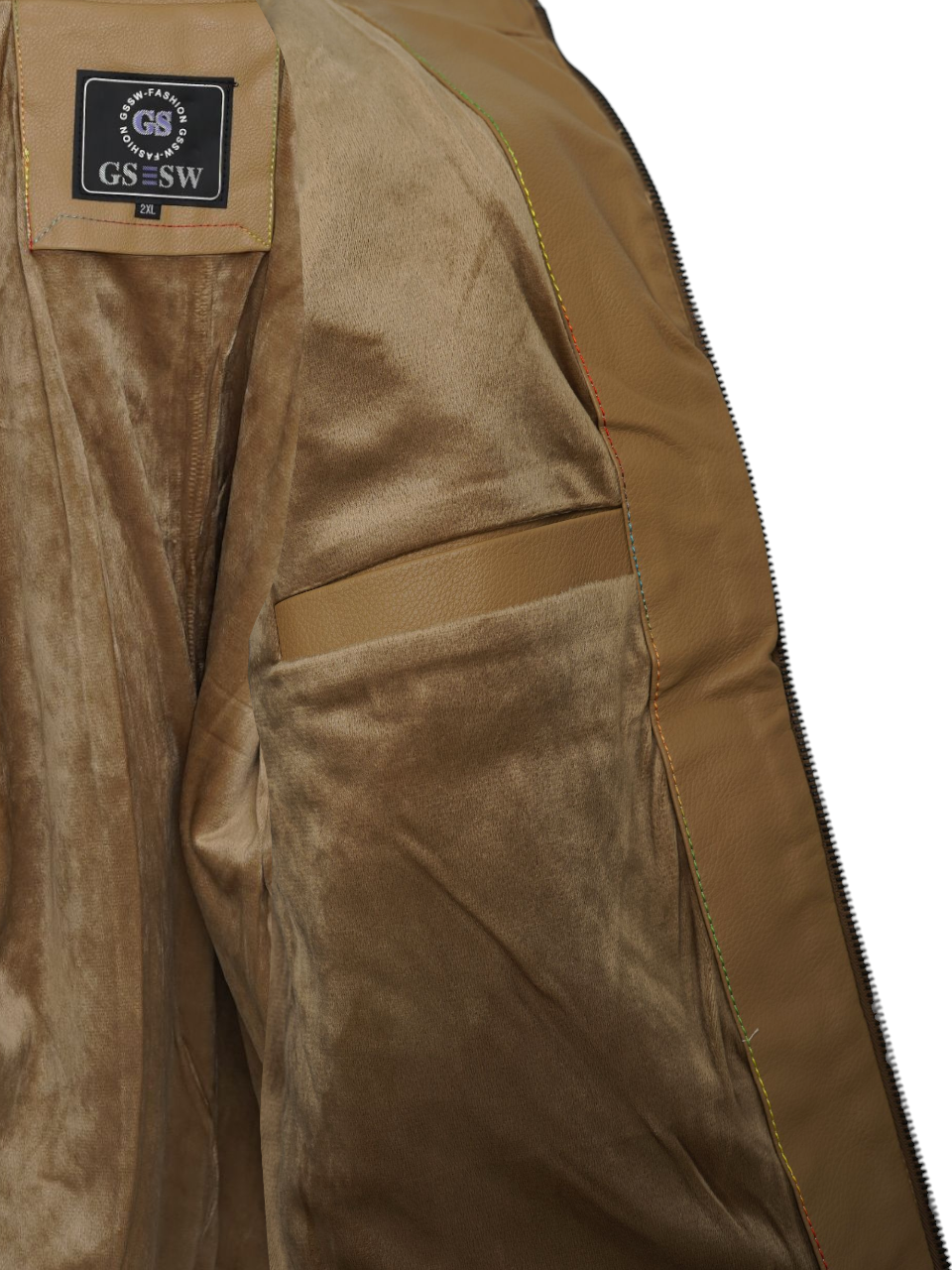 کاپشن مردانه چرم سبز BQ6315 سایز5XL