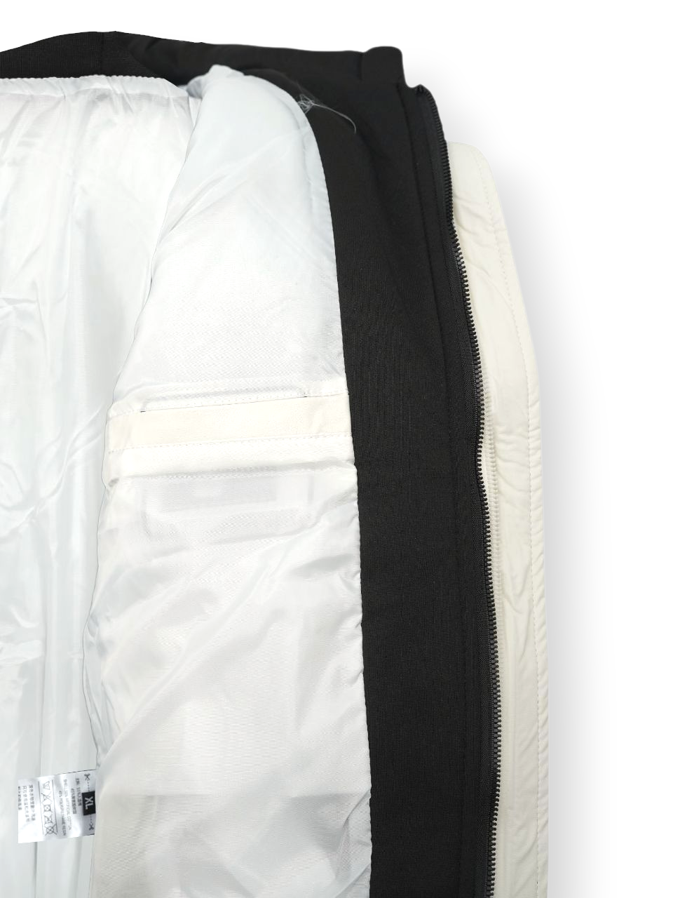 کاپشن مردانه کلاهدار چرم مصنوعی شیری CN2635 سایز2XL