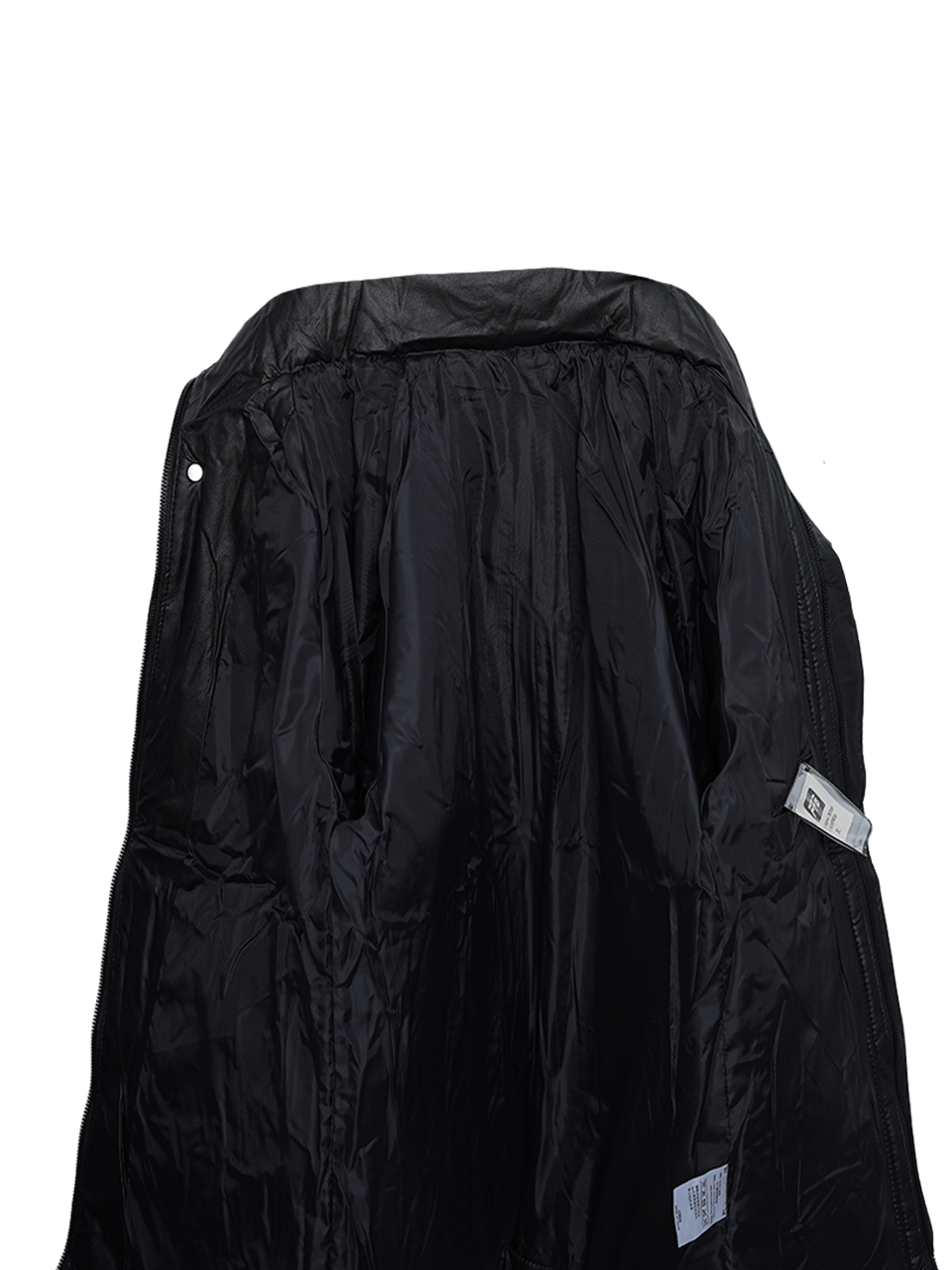 کاپشن مردانه کلاهدار چرم مصنوعی مشکی CN2703 سایز3XL