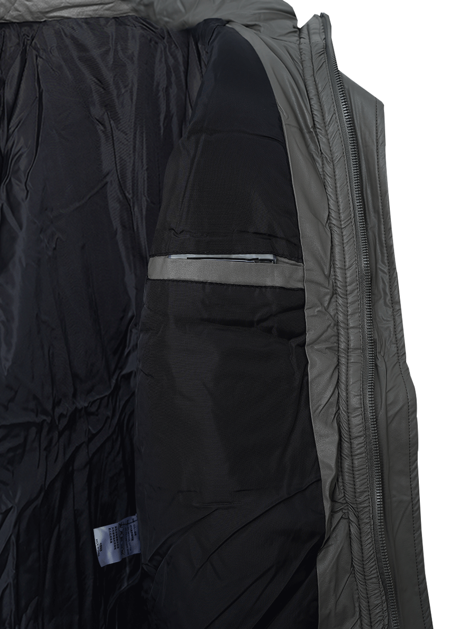 کاپشن مردانه کلاهدار چرم مصنوعی طوسی CN2703 سایز3XL