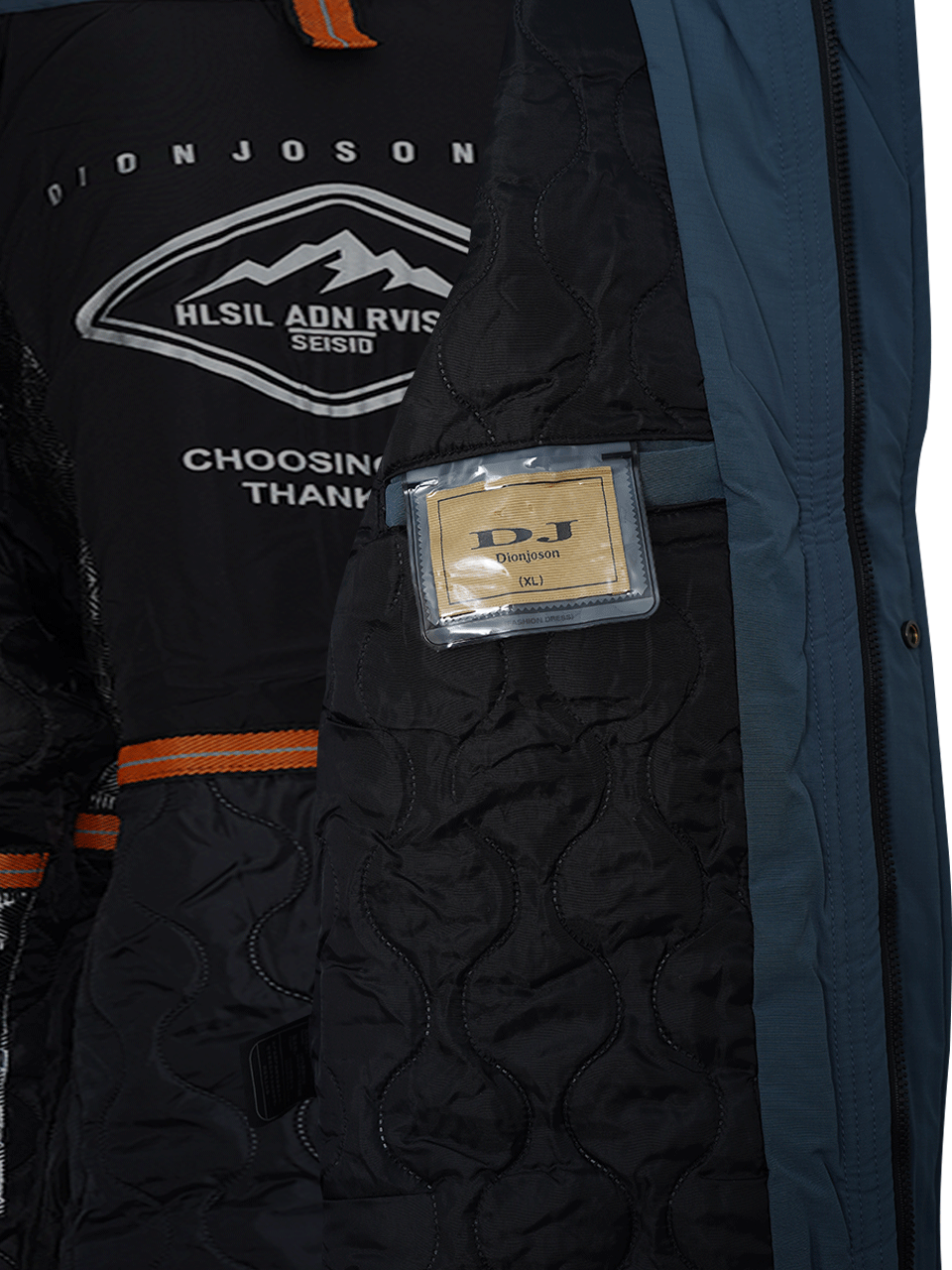 کاپشن مردانه کلاهدار کرتکس دیجی آبی CN7308 سایز3XL