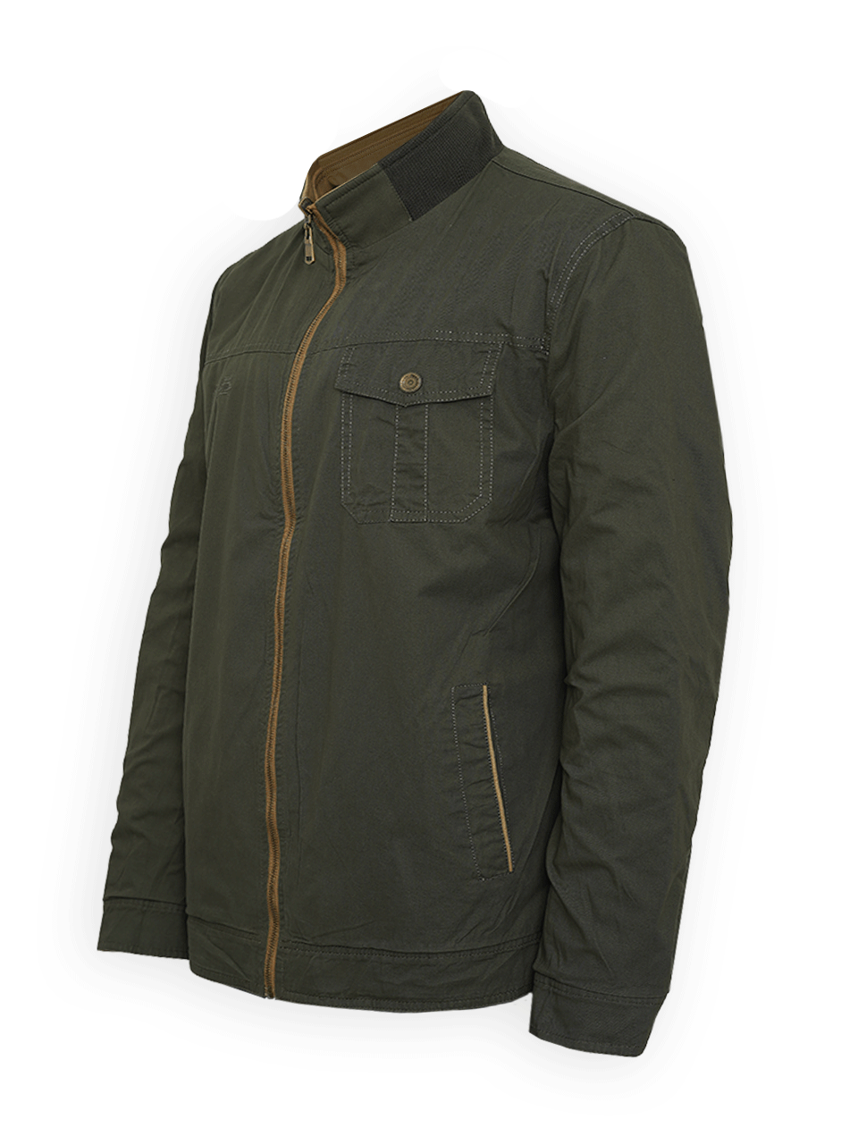 کاپشن بهاره مردانه دورو کتان جیپ کرم CN8543 سایز6XL