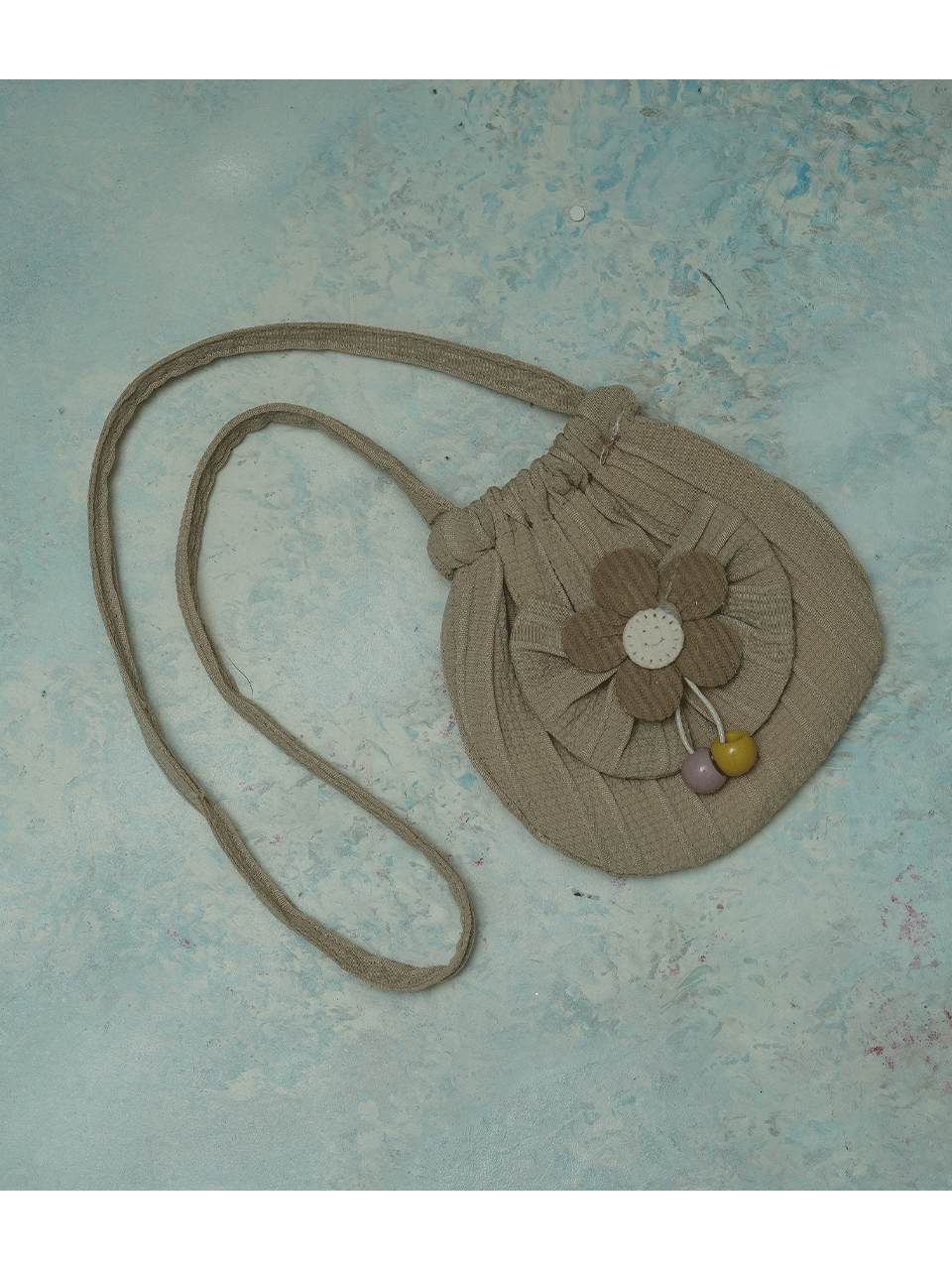 پیراهن دخترانه کیف دار آستین کلوش جلو دکمه نسکافه ای DJ952 سایز2