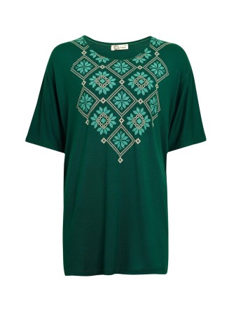 تیشرت زنانه ویسکوز چاپی سنگ کاری AV2588
