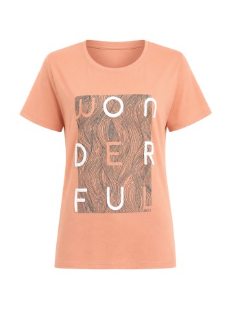 تیشرت زنانه یقه گرد ویسکوز چاپی DO2549